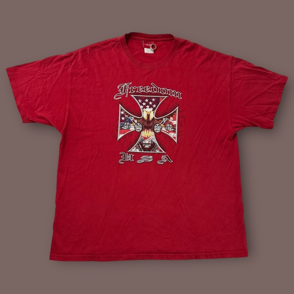 Vintage Y2K Eagle Biker Graphic Tee
